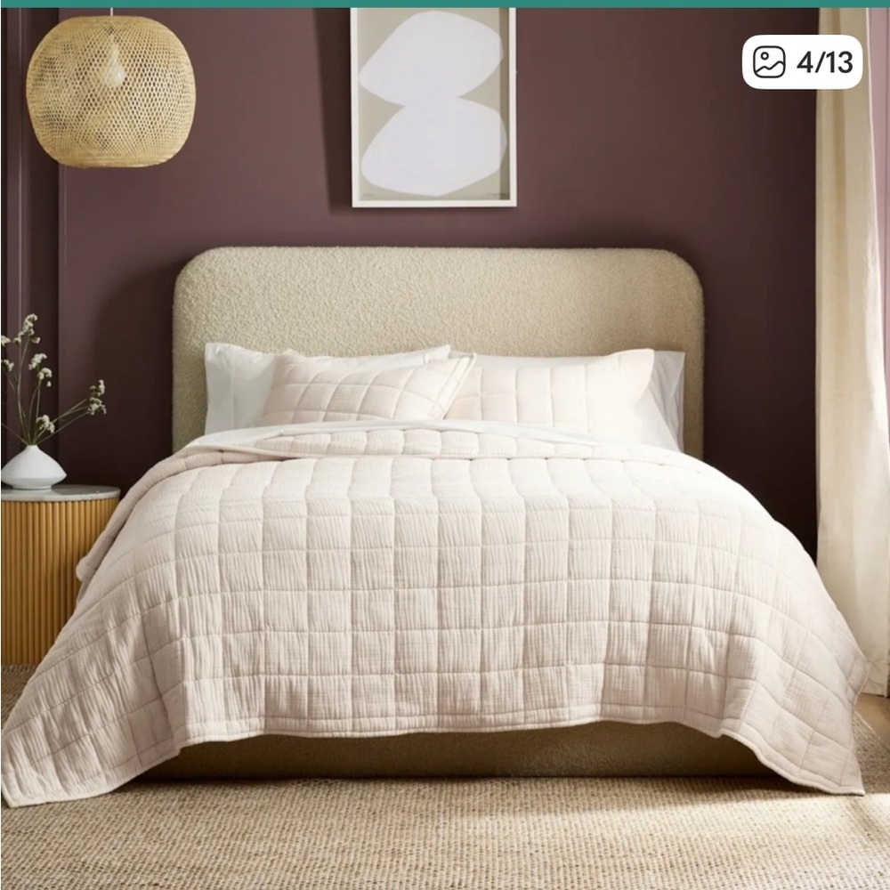 NWOT QUINCE Organic Airy Gauze Box Quilt Twin Undyed 9057